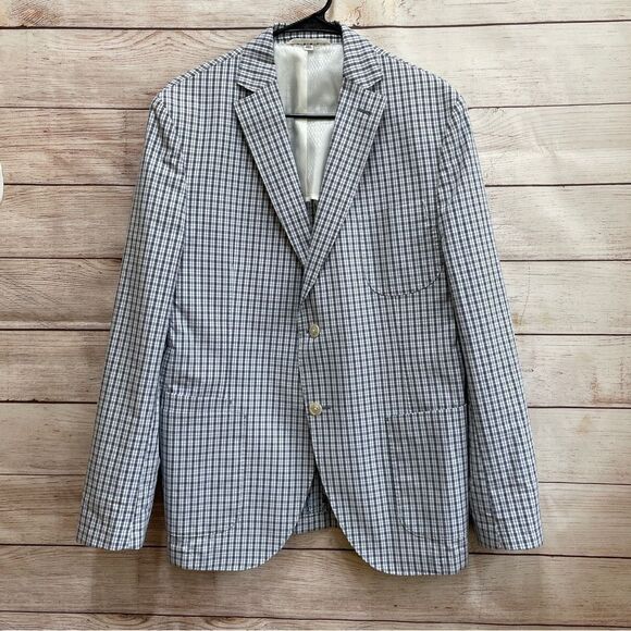 JKT NEW YORK PLAID BLAZER IN 100% COTTON - Picture 1 of 7
